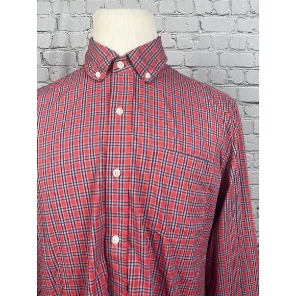 L.L.Bean Performance Shirt Men Large Slightly Fitted Nylon,Spandex Orange,Blue - Picture 3 of 7